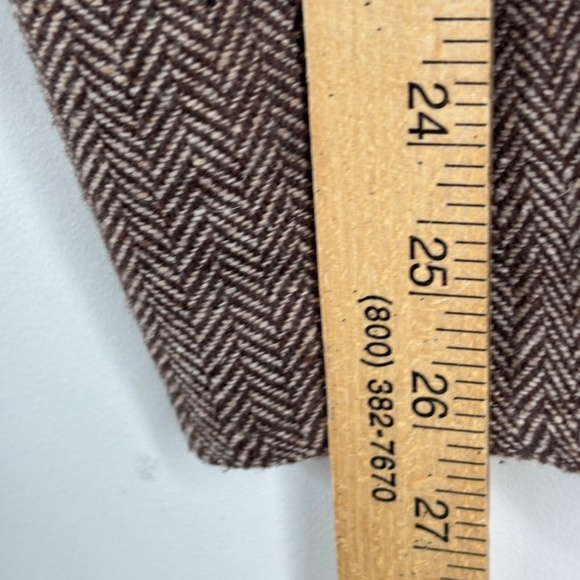 VTG Y2K Delias Wool Bomber Jacket XL Brown Herringbone Pea Coat Retro Punk Skate - Picture 11 of 12